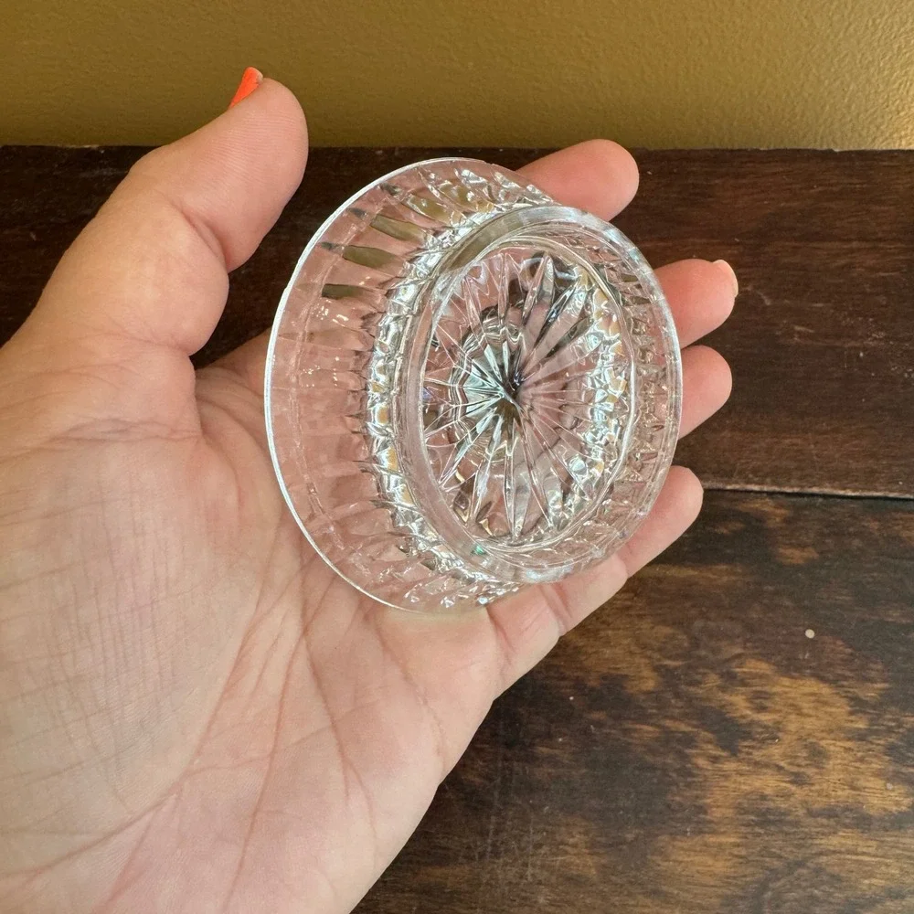 Crystal Ring Holder Dish‎ Clear Glass Jewelry Display Organizer Vanity Decor